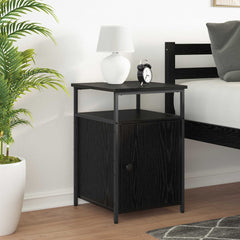 vidaXL Bedside Cabinet Black oak Engineered Wood 1