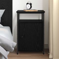 vidaXL Bedside Cabinet Black oak Engineered Wood 4