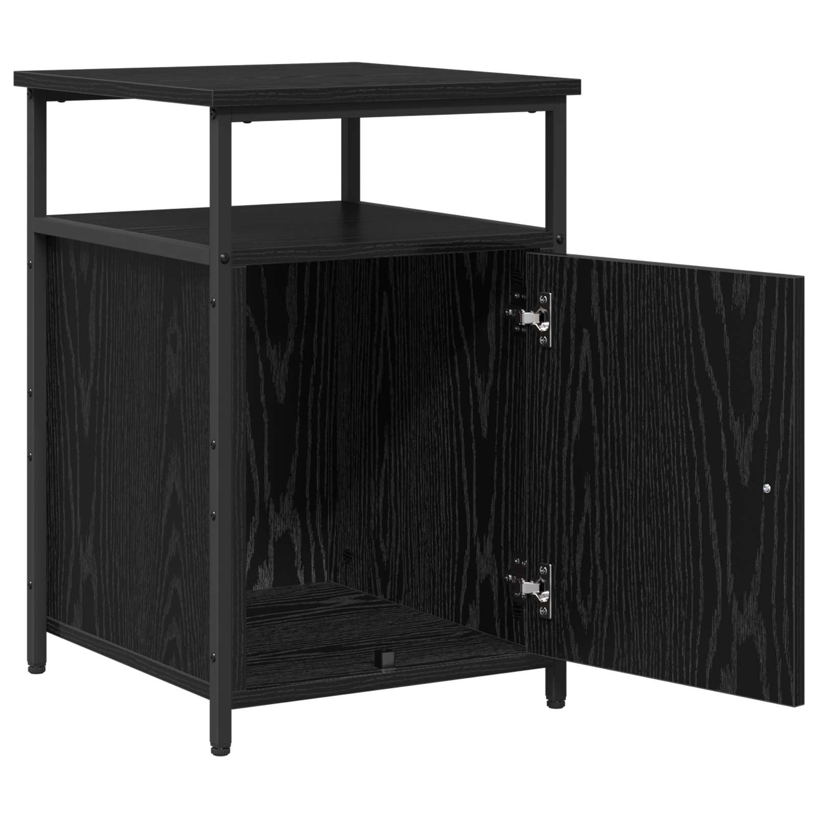 vidaXL Bedside Cabinet Black oak Engineered Wood 5