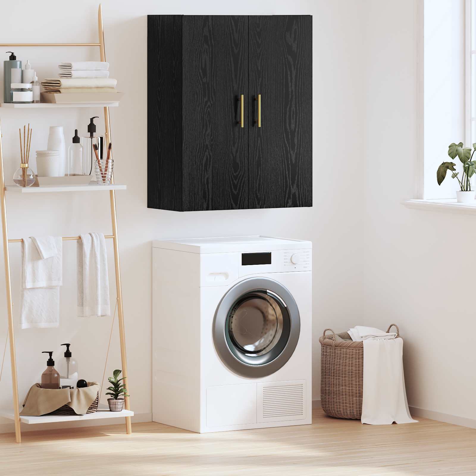 vidaXL Wall Cabinet Black Oak 69.5 x 34 x 90 cm Engineered Wood 1