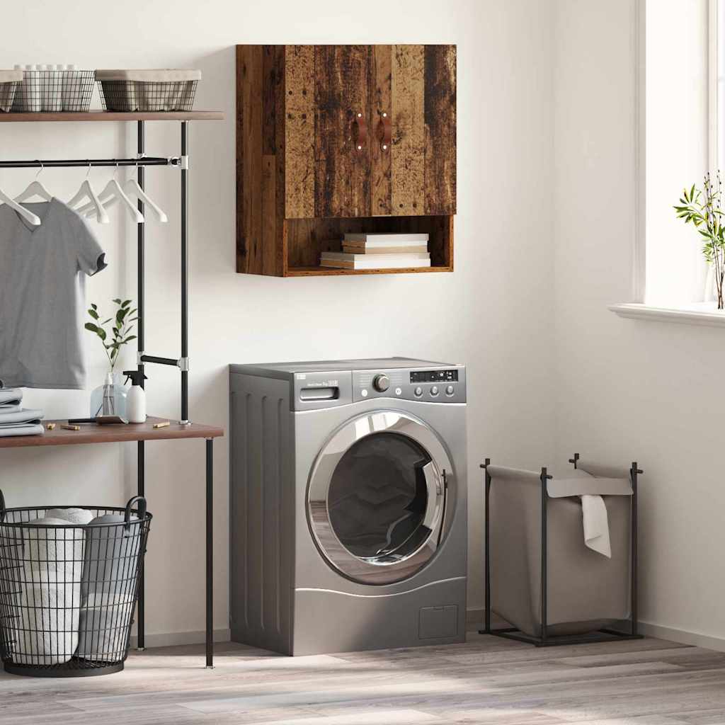 vidaXL Wall Cabinet 60 x 31 x 70 cm Engineered Wood Old wood 1