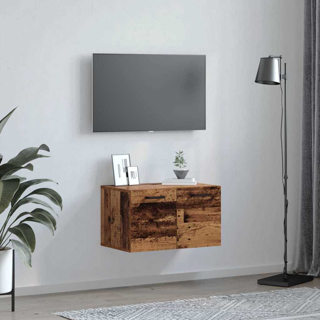 vidaXL Wall-Mounted Cabinet 60 x 36.5 x 35 cm Engineered Wood Old Wood 4