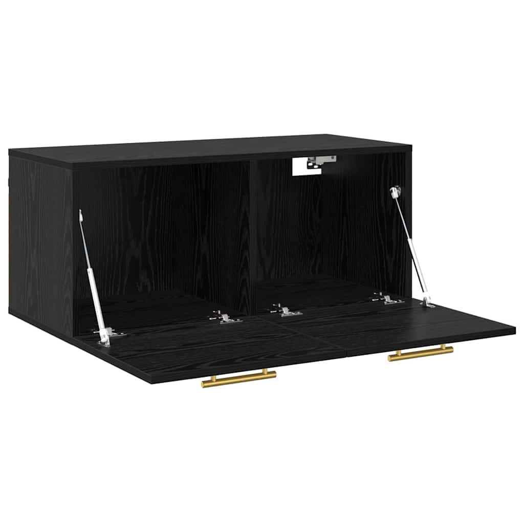 vidaXL Wall Cabinet 80 x 36.5 x 35 cm Engineered Wood Black oak 5