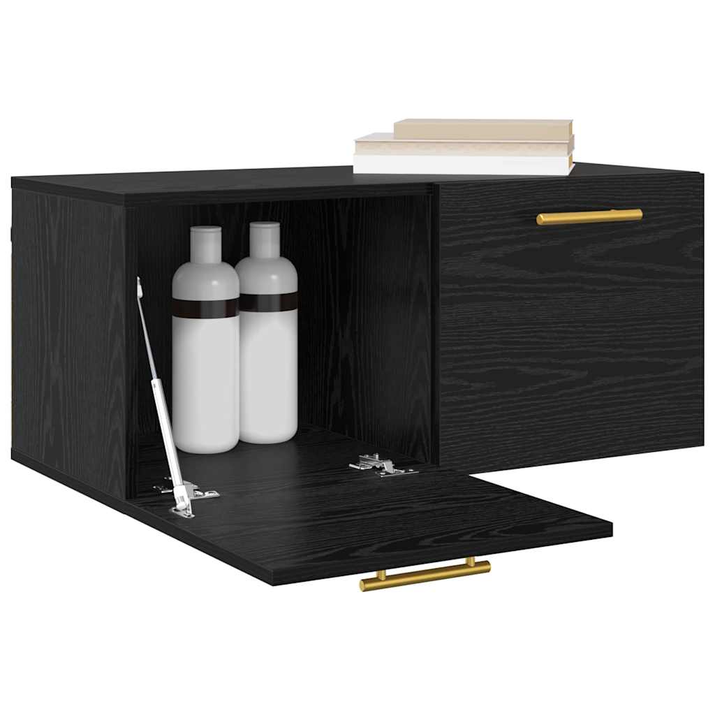 vidaXL Wall Cabinet 80 x 36.5 x 35 cm Engineered Wood Black oak 3