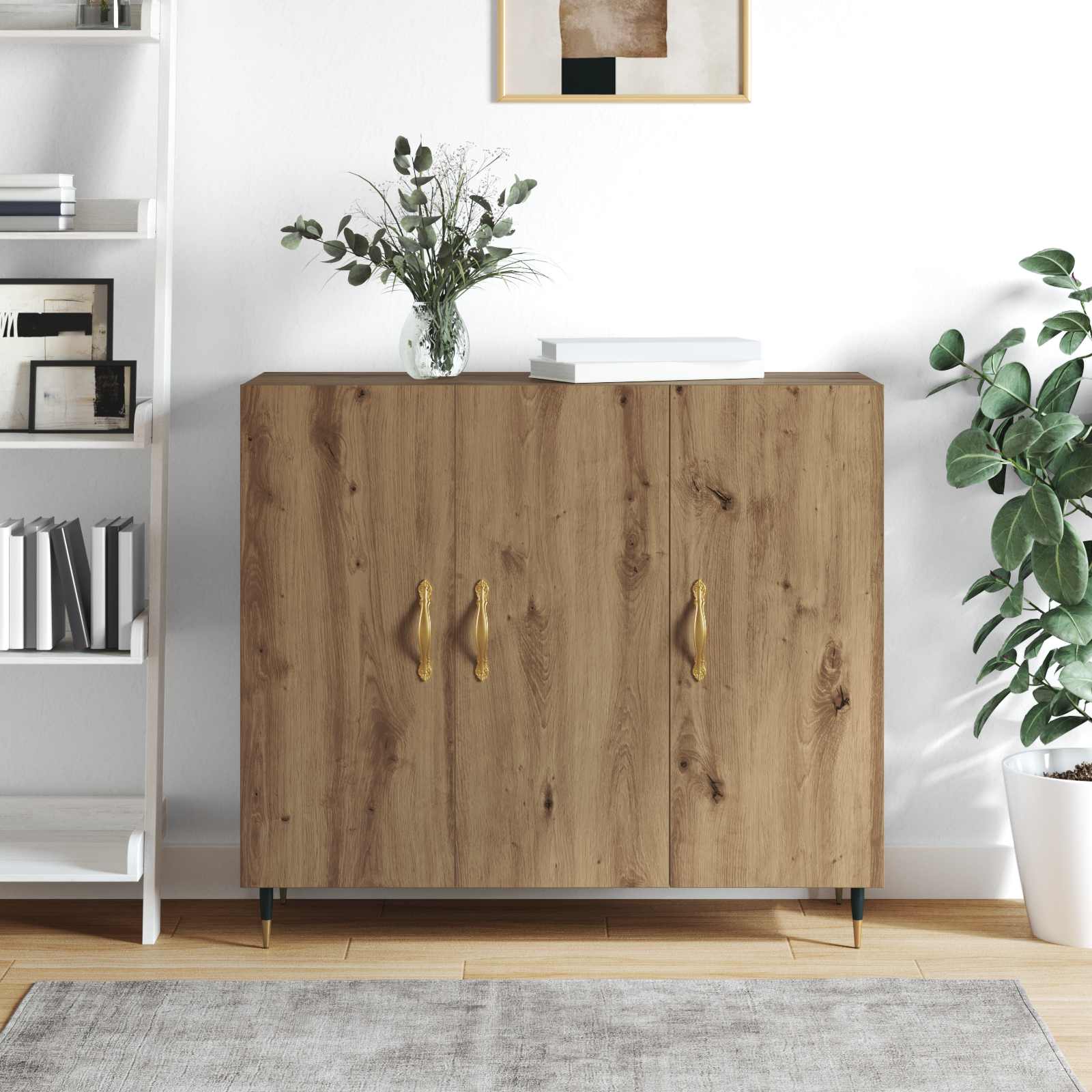 vidaXL Sideboard Artisan Oak 90 x 34 x 80 cm Engineered Wood 4