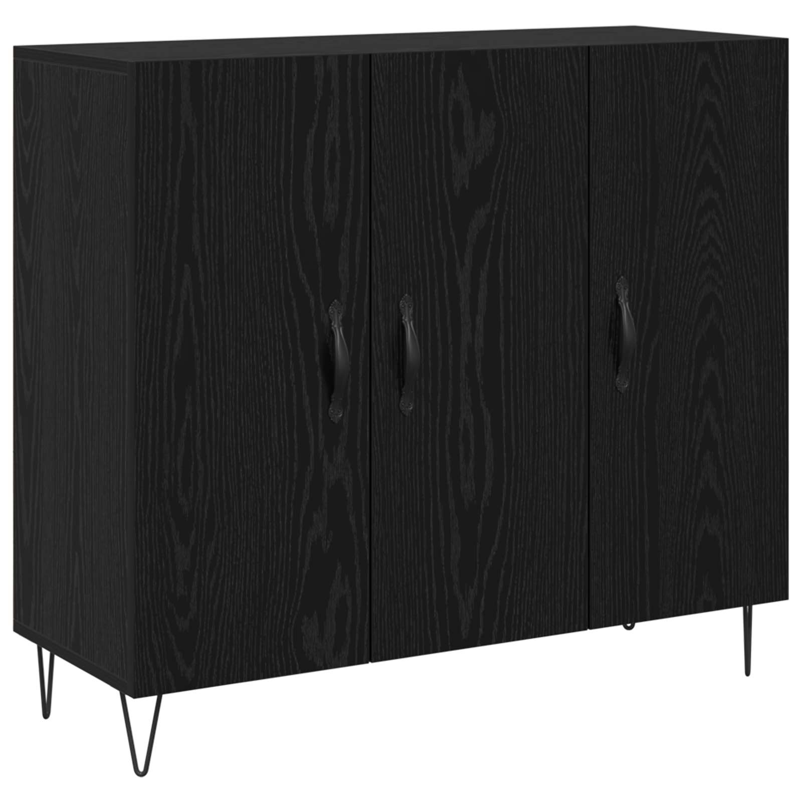 vidaXL Sideboard Black Oak 90 x 32.5 x 80 cm Engineered Wood 2