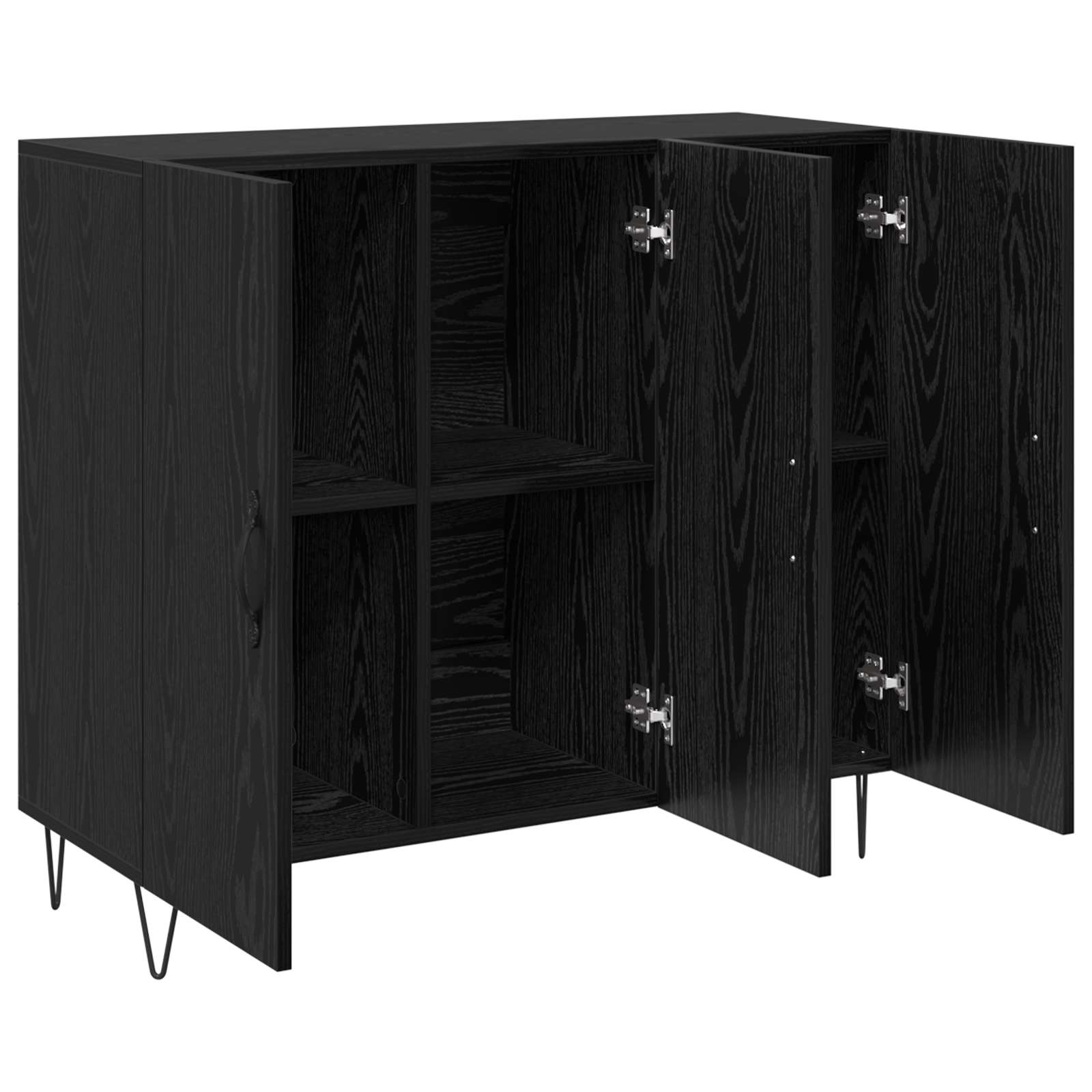 vidaXL Sideboard Black Oak 90 x 32.5 x 80 cm Engineered Wood 5