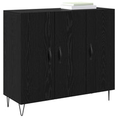 vidaXL Sideboard Black Oak 90 x 32.5 x 80 cm Engineered Wood 3