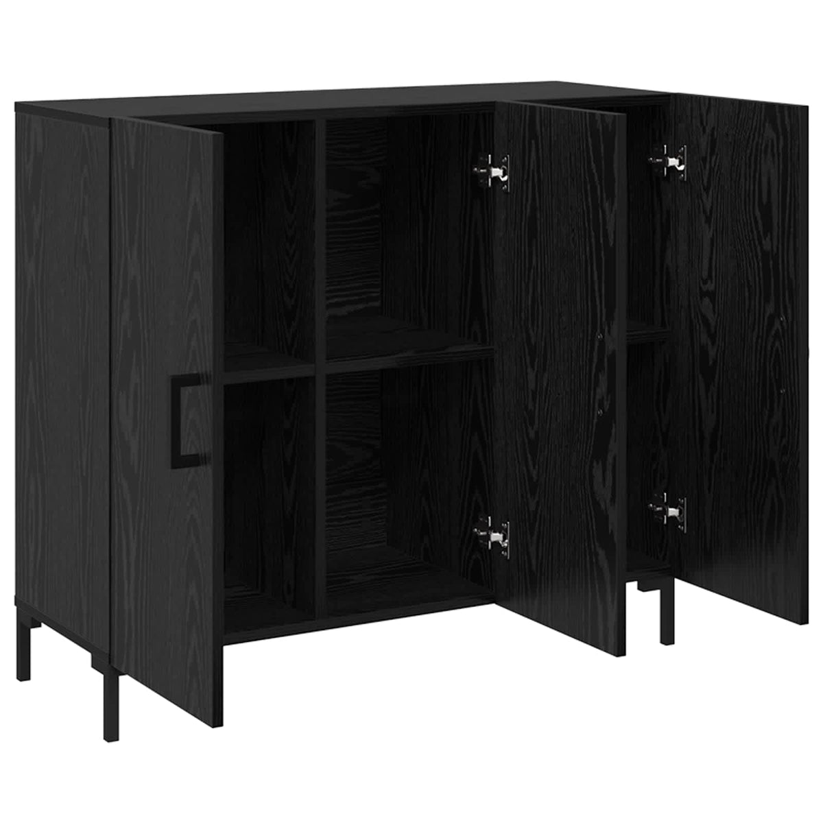 Sideboard 90x34x80 cm Engineered Wood Black oak