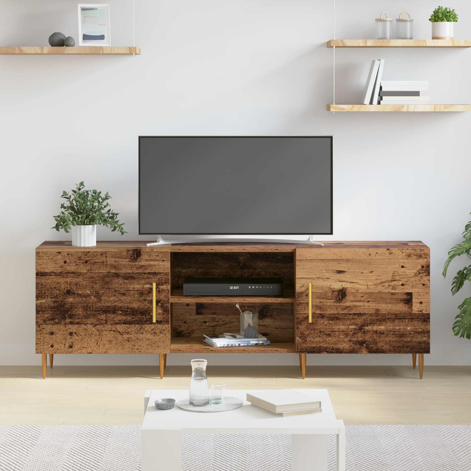 vidaXL TV Cabinet 150 x 30 x 50 cm Old wood Engineered wood 4