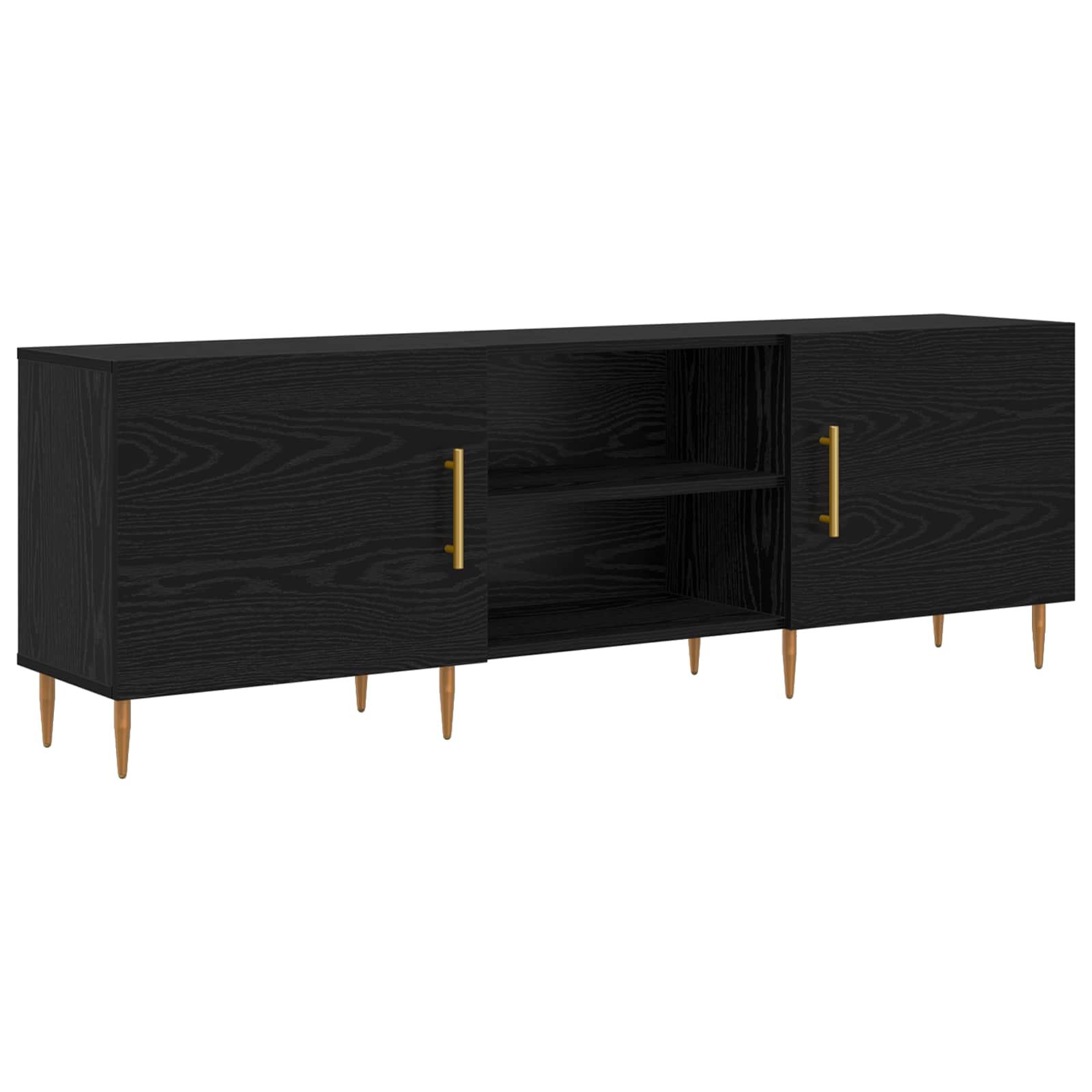 vidaXL TV Cabinet 150 x 30 x 50 cm Black oak Engineered wood 2