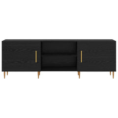 vidaXL TV Cabinet 150 x 30 x 50 cm Black oak Engineered wood 6