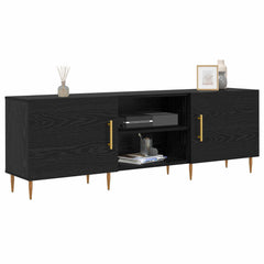 vidaXL TV Cabinet 150 x 30 x 50 cm Black oak Engineered wood 3