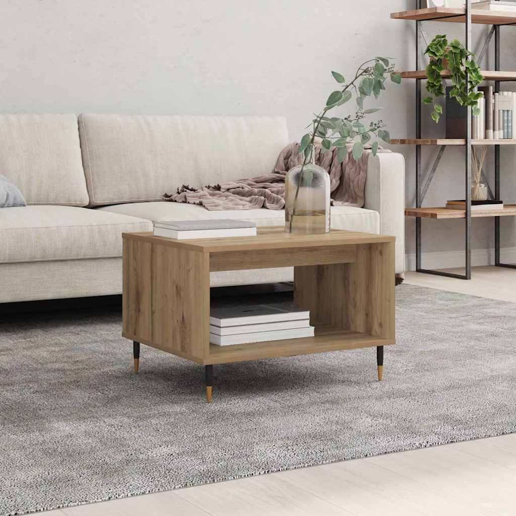 vidaXL Coffee Table Artisan oak 60 x 50 x 40 cm Engineered wood 4