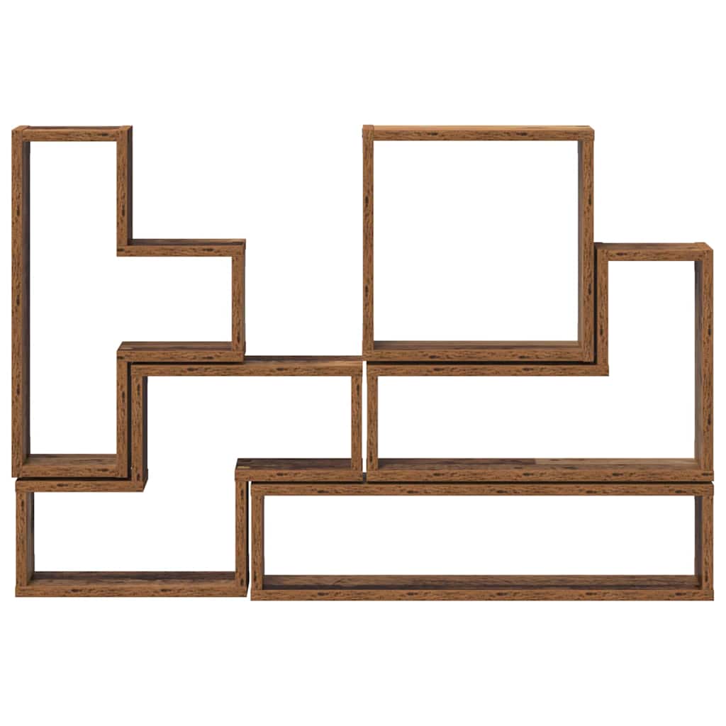 vidaXL Wall Shelf Wall-Mounted Old Wood 96 x 12 x 64 cm 5