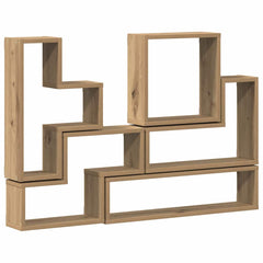 vidaXL Wall Shelf Wall-Mounted Artisan Oak 96 x 12 x 64 cm 2