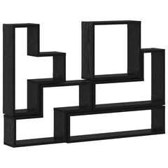 vidaXL Wall Shelf Wall-Mounted Black Oak 96 x 12 x 64 cm 2