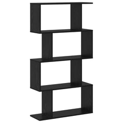 vidaXL Book Cabinet 4-Tier 70 x 24 x 129 cm Engineered Wood Black Oak 2