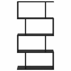 vidaXL Book Cabinet 4-Tier 70 x 24 x 129 cm Engineered Wood Black Oak 5