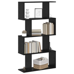 vidaXL Book Cabinet 4-Tier 70 x 24 x 129 cm Engineered Wood Black Oak 3