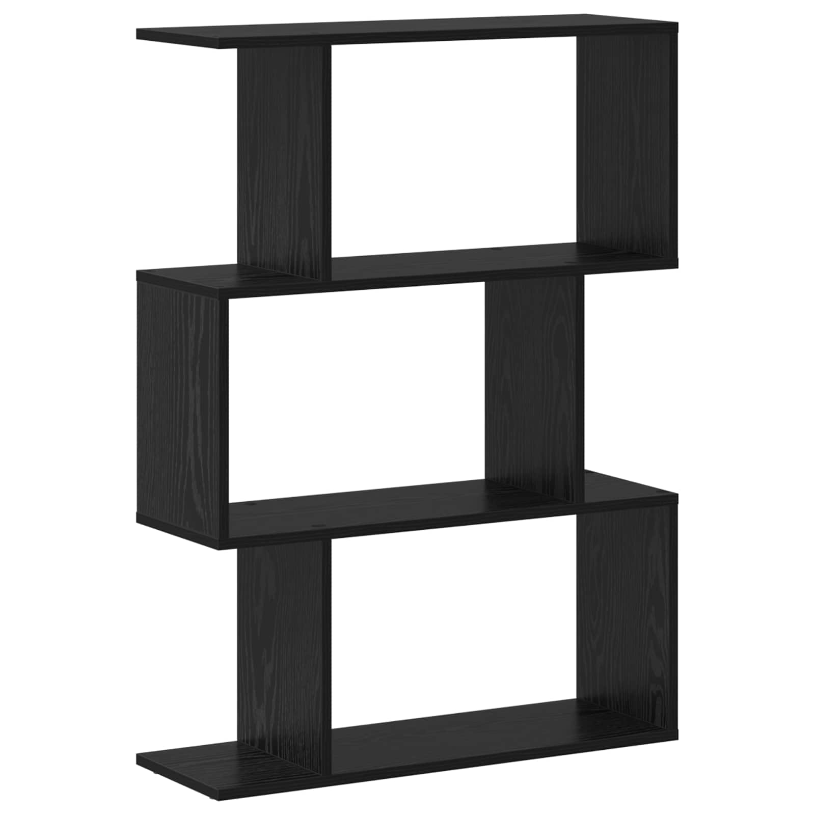 vidaXL Book Cabinet 3-Tier 70 x 24 x 97 cm Engineered Wood Black Oak 2