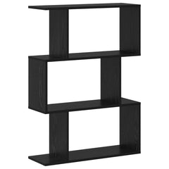 vidaXL Book Cabinet 3-Tier 70 x 24 x 97 cm Engineered Wood Black Oak 2
