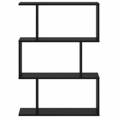 vidaXL Book Cabinet 3-Tier 70 x 24 x 97 cm Engineered Wood Black Oak 5