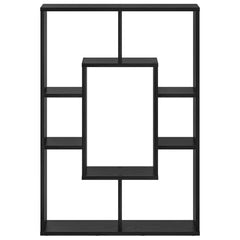 vidaXL Book Cabinet 7-Tier 63 x 20 x 90 cm Engineered Wood Black Oak 5