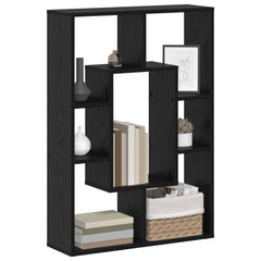 vidaXL Book Cabinet 7-Tier 63 x 20 x 90 cm Engineered Wood Black Oak 3