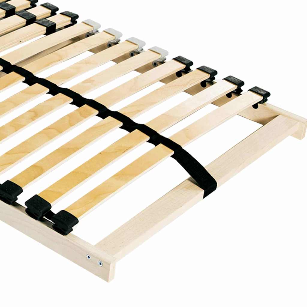 vidaXL Slatted Bed Base Brown 100 x 190 cm Solid Beech Wood 3