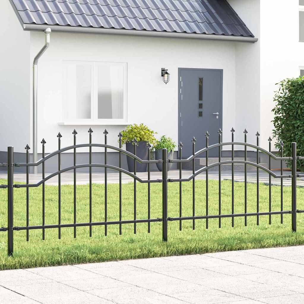 Garden Fence CORONA 240 x 75 cm Powder-coated steel Grey 115 cm