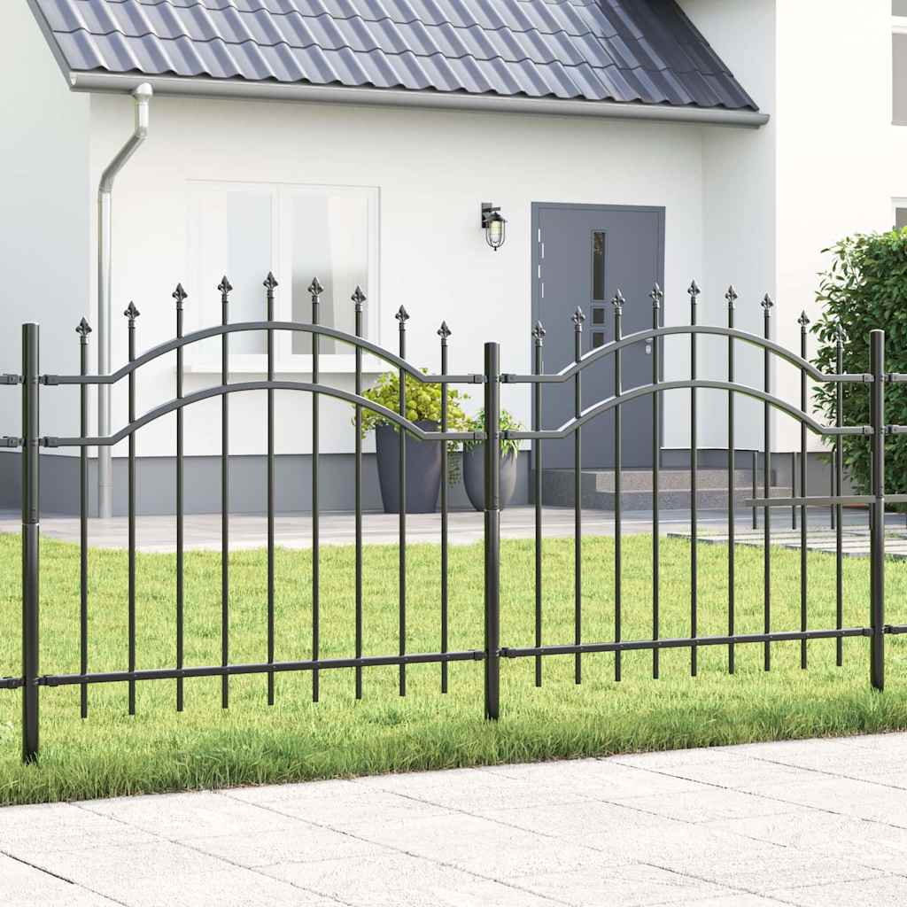 Garden Fence CORONA 240 x 75 cm Powder-coated steel Grey 140 cm