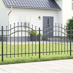 Garden Fence CORONA 240 x 75 cm Powder-coated steel Grey 140 cm