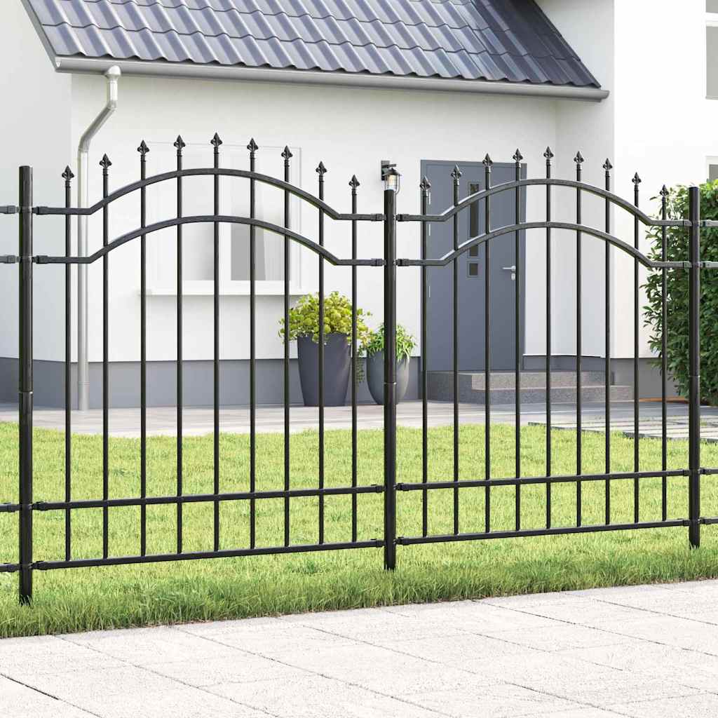 Garden Fence CORONA 240 x 75 cm Powder-coated steel Grey 165 cm