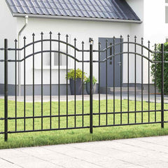 Garden Fence CORONA 240 x 75 cm Powder-coated steel Grey 165 cm