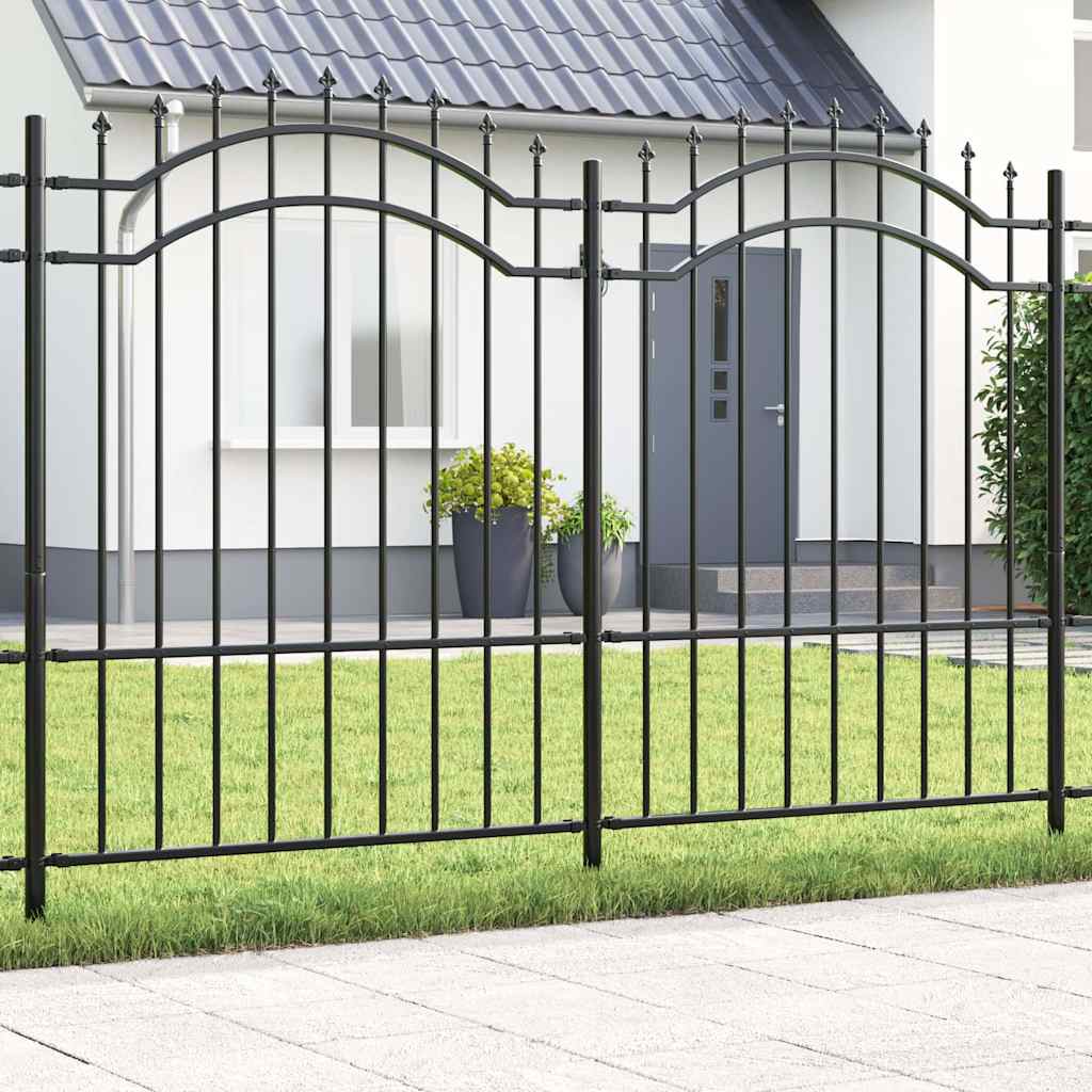 Garden Fence CORONA 240 x 75 cm Powder-coated steel Grey 190 cm