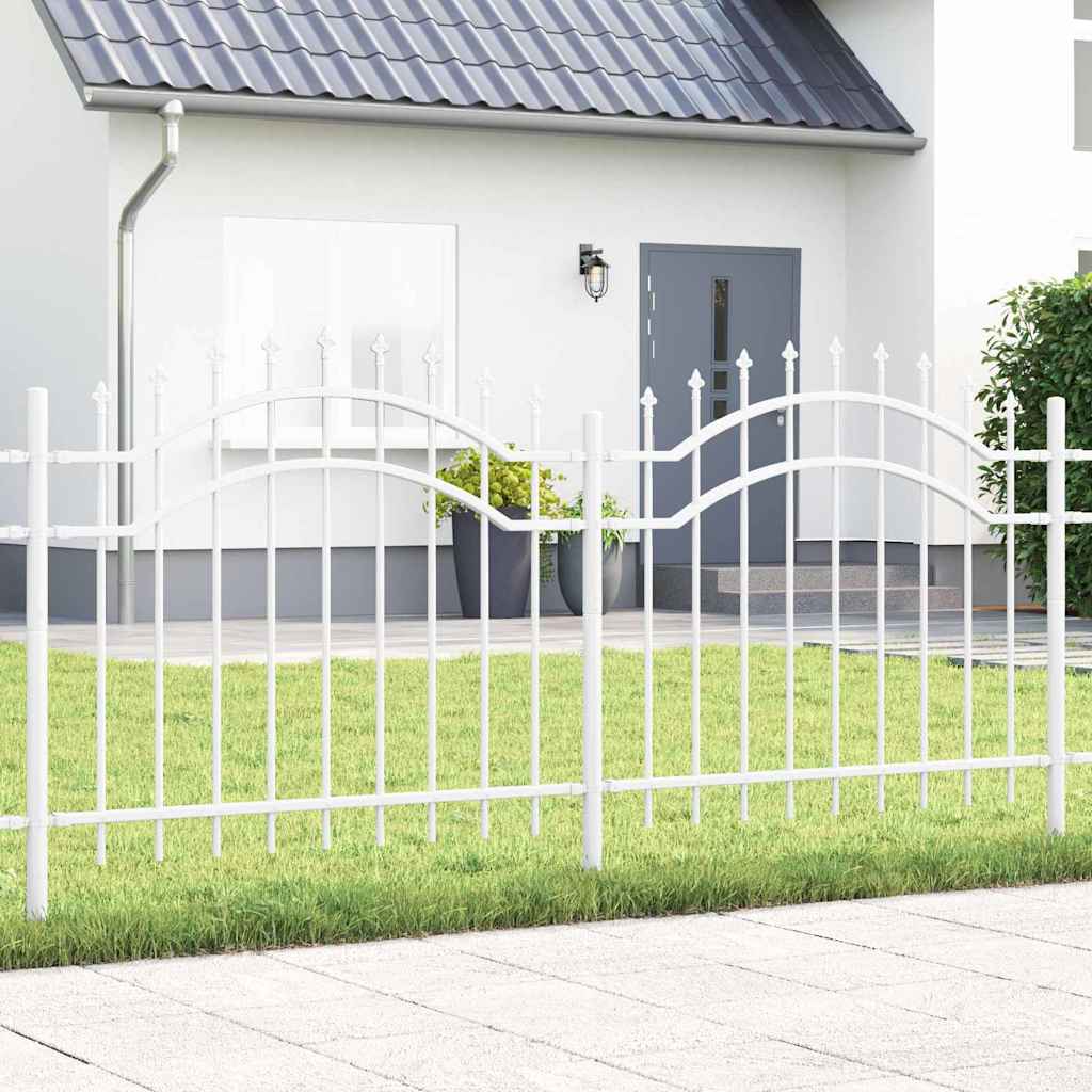 Garden Fence CORONA 240 x 75 cm Powder-coated steel White 140 cm