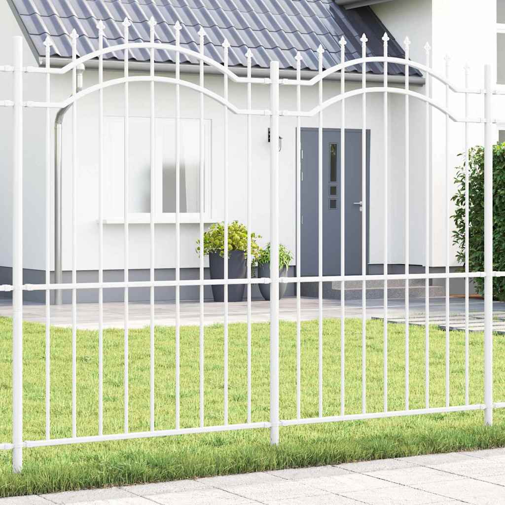 Garden Fence CORONA 240 x 75 cm Powder-coated steel White 222 cm