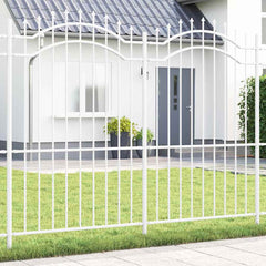 Garden Fence CORONA 240 x 75 cm Powder-coated steel White 222 cm