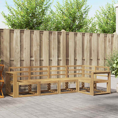 Outdoor Sofa Set 5 pcs 5-Seaters White Solid Acacia Wood Wide flat
