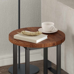 Table Top Round Solid Oak Wood Light Brown, image 4