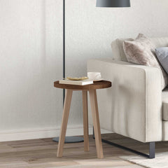vidaXL Table Top Ø 40 x 2.5 cm Round Solid Oak Wood Dark Brown 1