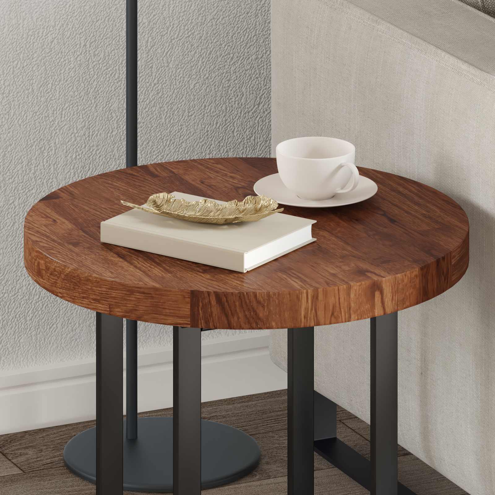vidaXL Table Top Ø 50 x 4 cm Round Solid Oak Wood Light Brown 4