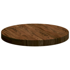 vidaXL Table Top Ø 50 x 4 cm Round Solid Oak Wood Dark Brown 5