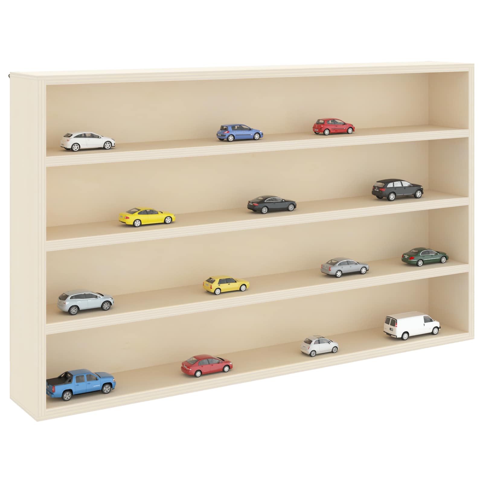 vidaXL Wall Display Case Wall-Mounted Beige 60 x 8.5 x 37 cm 2