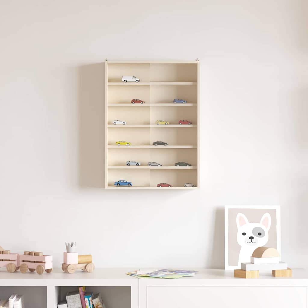 vidaXL Wall Display Case with Shelf Beige 40 x 8.5 x 54 cm Plywood 1