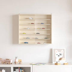 vidaXL Wall Display Case with Shelf Beige Plywood