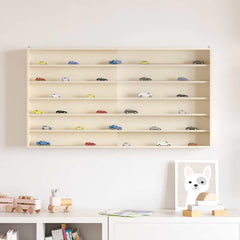 vidaXL Wall Display Case with Shelf Beige Plywood