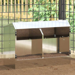 vidaXL Rabbit Feeder Silver 64.5 x 25.5 x 45.5 cm 6 kg 1