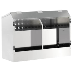 vidaXL Rabbit Feeder Silver 64.5 x 25.5 x 45.5 cm 6 kg 2